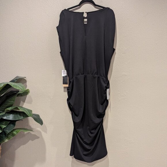 Halogen * Women’s Gathered Midi Dress * Size 2X – Black (NWT) 🖤 - Picture 5 of 7